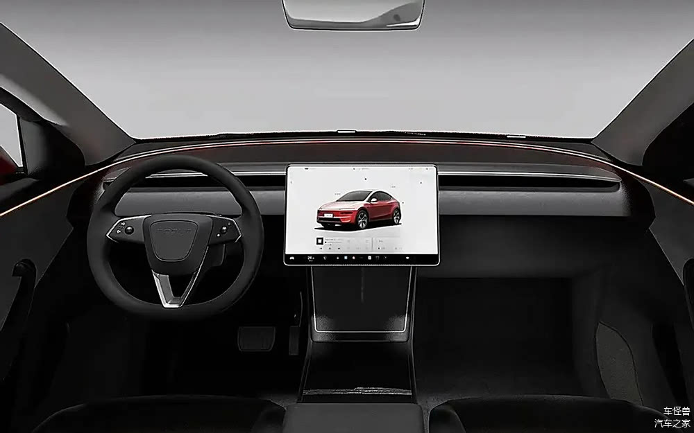 modely内饰装修_新款Model Y的外观与内饰细节欣赏_modely新内饰